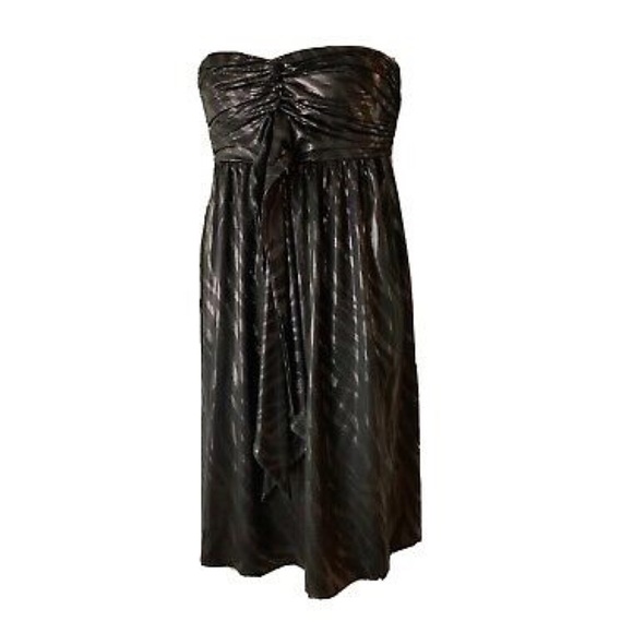 Express Metallic Strapless Zebra Print Sparkly Cocktail Party Mini Dress Size M - Picture 1 of 11